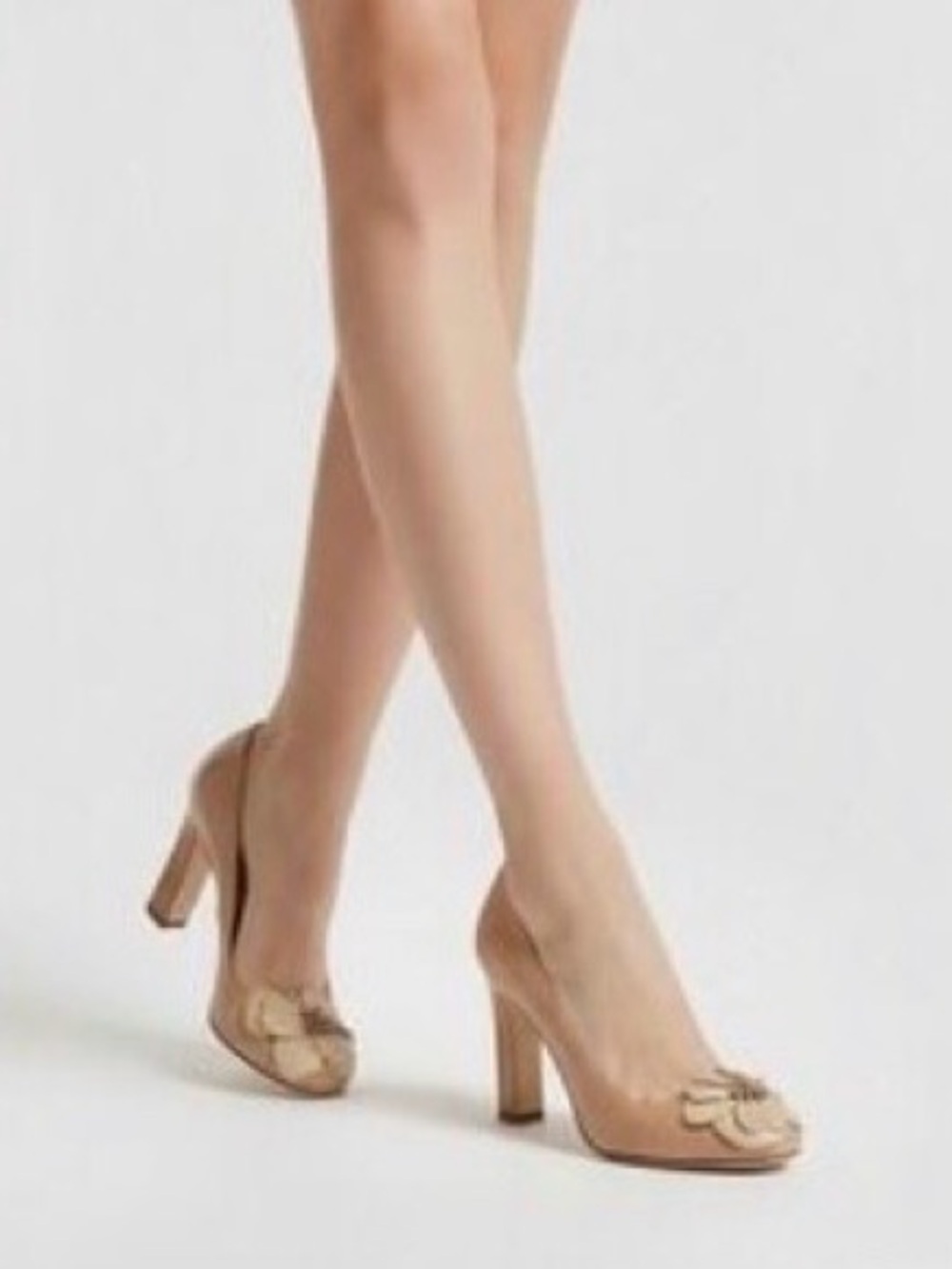 Kate Spade “Zaria” leather beige heels